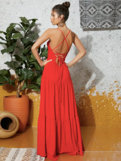 Vestido Longo Vermelho Ref 9342 - Divino Charme