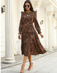 Vestido Midi Estampa Animal Print DC 929