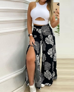 Conjunto Top Cropped e Calça Ref 8072 - comprar online