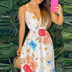 Vestido Longo Estampa Floral Ref 3083 - comprar online