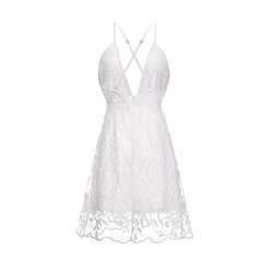 Vestido Bordado de Renda Branco Ref 2708 - loja online