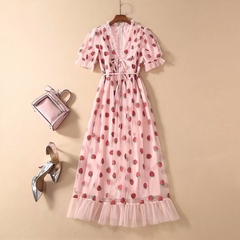 Vestido Estampa de Morangos Ref 4013 - comprar online