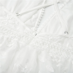 Vestido Bordado de Renda Branco Ref 2708 - comprar online