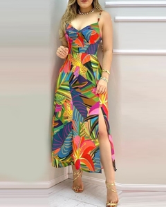 Vestido Estampado com Fenda Ref 7093 - comprar online