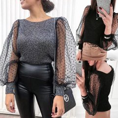 Blusa Manga Longa Poá Ref 1037