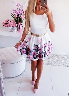 Vestido com Saia Floral Ref 913 na internet