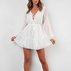 Vestido Tule Poá Branco Ref 2204 na internet