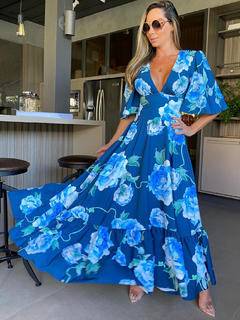 Vestido Azul Floral DC 1944 - comprar online
