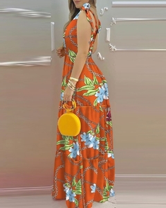Vestido Longo Estampado Ref 9795 - comprar online