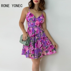 Vestido Curto Estampa Floral Ref 9801 - comprar online
