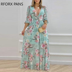 Vestido Longo Estampa Floral Ref 9934 - comprar online