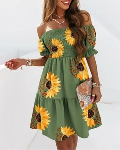 Vestido Floral Ombro a Ombro DC 404 - comprar online