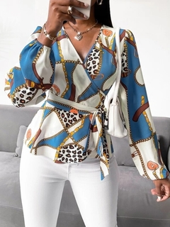 Blusa Estampada com Amarração Ref 0293 - comprar online