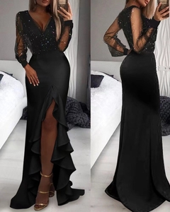 Vestido Longo Preto Ref 0690