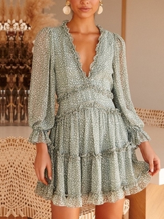 Vestido Estampado Decote nas Costas Ref 2756 - loja online