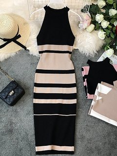 Vestido Midi com Listras 879 - Divino Charme