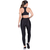 Conjunto Fitness Cirrê Top Com Bojo Removível e Calça Cós Alto Preto - comprar online