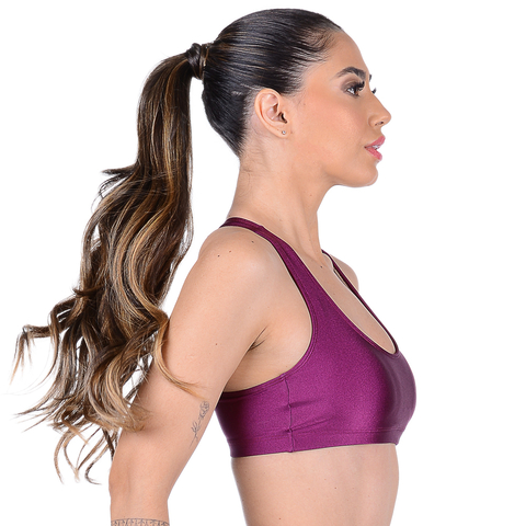 Top Fitness Cirrê Com Bojo Removível Roxo Summer Soul