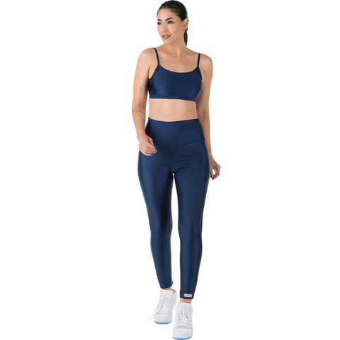 Conjunto Fitness Cirrê Calça e Top Azul