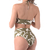 Biquíni Cropped Com Bojo Hot Pants Estampado Verde