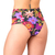 Calcinha de Biquíni Hot Pants Franzido Lateral Floral Preto - comprar online