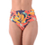 Calcinha de Biquíni Hot Pants Cós Franzido Estampado Laranja