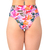 Calcinha de Biquíni Hot Pants Cós Duplo Folhagem Rosa - comprar online