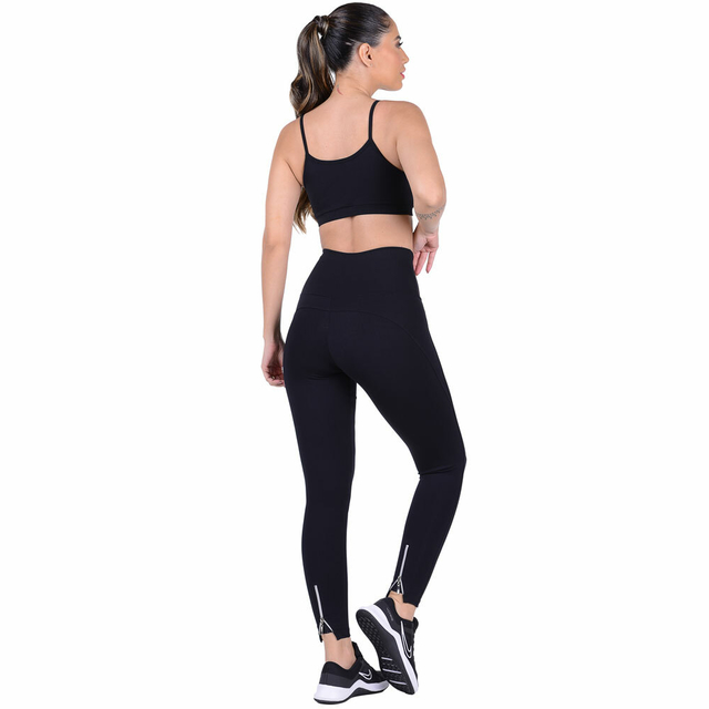 Conjunto Fitness Top Com Bojo Removível e Calça Cós Alto Summer Soul