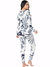 Pijama Feminino Longo Estampado Branco - comprar online