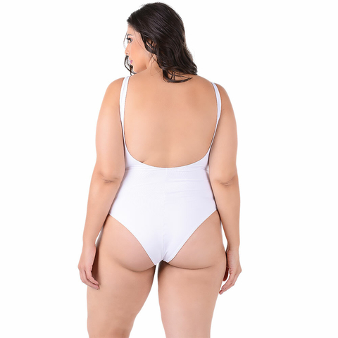 Maiô Plus Size Com Bojo Liso Branco - comprar online