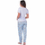 Pijama Feminino Calça e Blusa Manga Curta Summer Soul - Dream Azul - comprar online