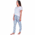 Pijama Feminino Calça e Blusa Manga Curta Summer Soul - Dream Azul na internet