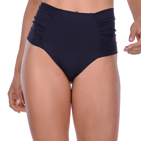 Calcinha de Biquíni Hot Pants Franzido Preto Summer Soul