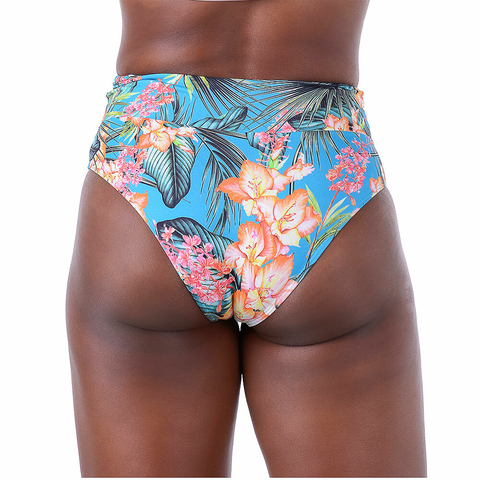 Calcinha de Biquíni Hot Pants Estampado Azul - comprar online