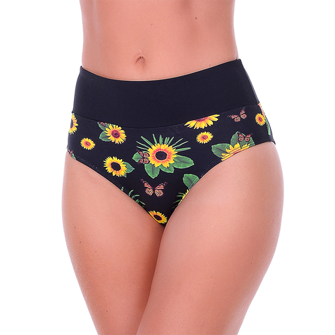 Calcinha de Biquíni Hot Pants Girassol Preto Summer Soul