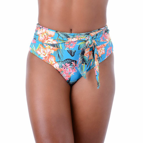 Calcinha de Biquíni Hot Pants Estampado Azul