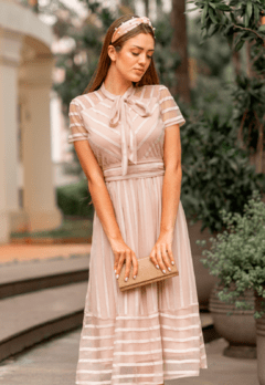 Vestido Midi Godê em tule Moda Evangélica - comprar online