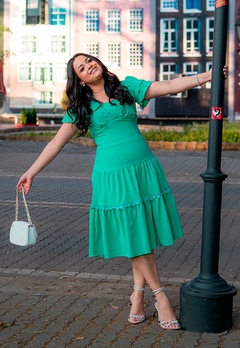Vestido Verde Moda Evangélica 30268 - Solo Moda Evangélica