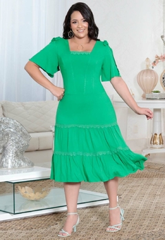 Vestido Verde Moda Evangélica 30233 - comprar online