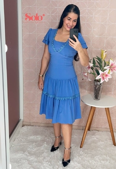 Vestido Azul Serenity Moda Evangélica 30268 - comprar online