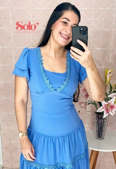 Vestido Azul Serenity Moda Evangélica 30268 na internet