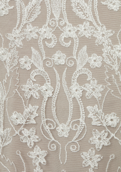 S0450 - TUL BORDADO CON ARABESCOS - Sole Silva Telas de Novias ~ Bridal Fabrics