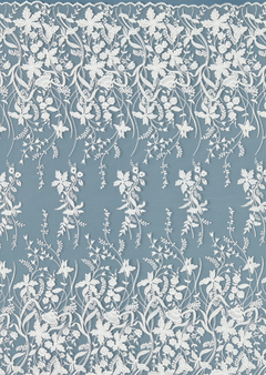 S0472 - TUL BORDADO con FLORES - Sole Silva Telas de Novias ~ Bridal Fabrics