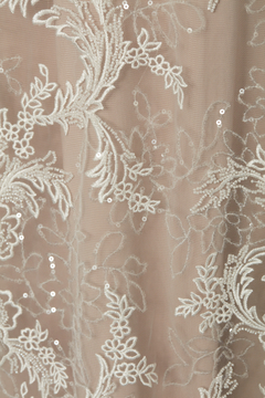 S0370 - TUL BORDADO CON PERLAS Y MOSTACILLAS - Sole Silva Telas de Novias ~ Bridal Fabrics