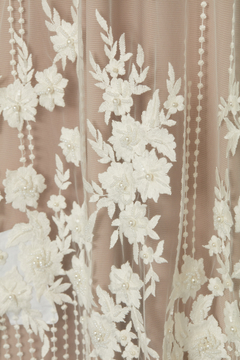 S0371 - TUL BORDADO CON PERLAS Y MOSTACILLAS - Sole Silva Telas de Novias ~ Bridal Fabrics