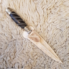 cuchillo de madera y alpaca