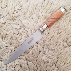 Cuchillo de madera gallonada y alpaca 14 cm - comprar online