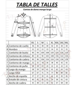 Camisa Dama manga larga Talle XL Vuelta al Pago