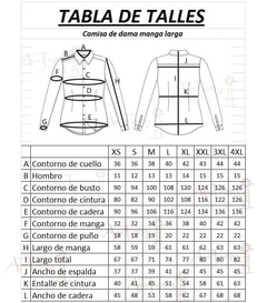 Camisa Dama Manga 3 4 Talle XXXL Vuelta al Pago