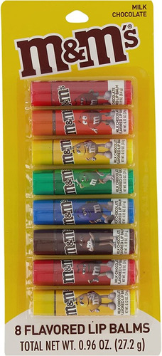 Kit 8 Lip Balm M&ms Original Importado Sabor Chocolate